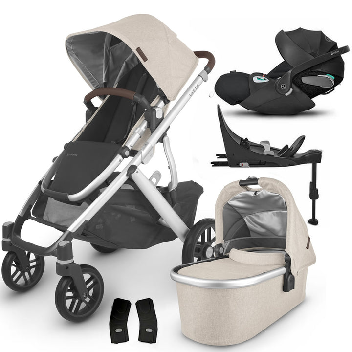 Uppababy VISTA V2 Pram + Cloud Z2 & Base Z2 i-Size Travel System, Declan Oat Melange