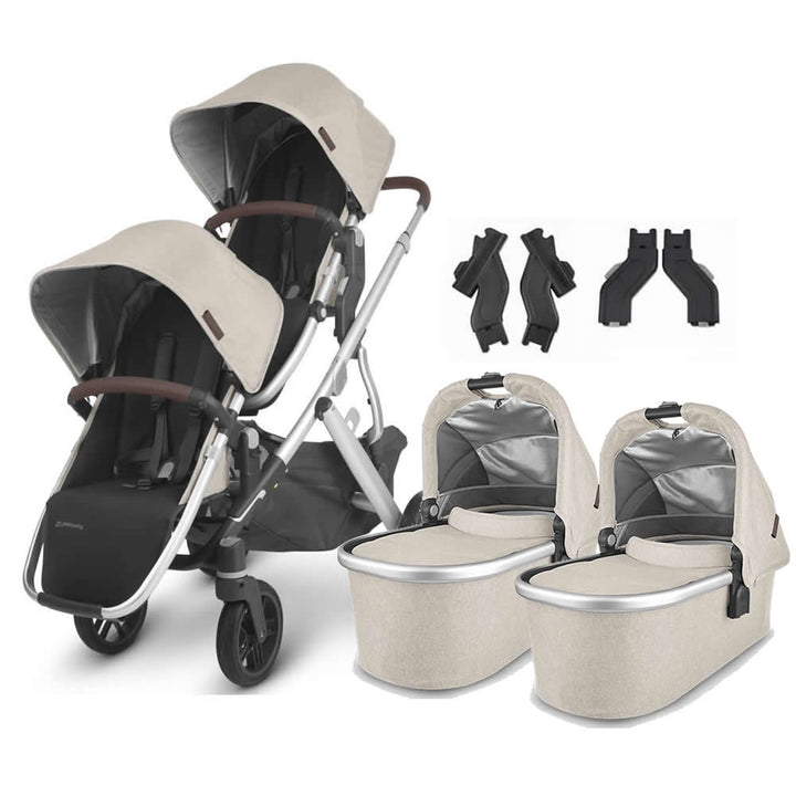 Uppababy VISTA V2 Twin Tandem Pushchair, Declan Oat Melange