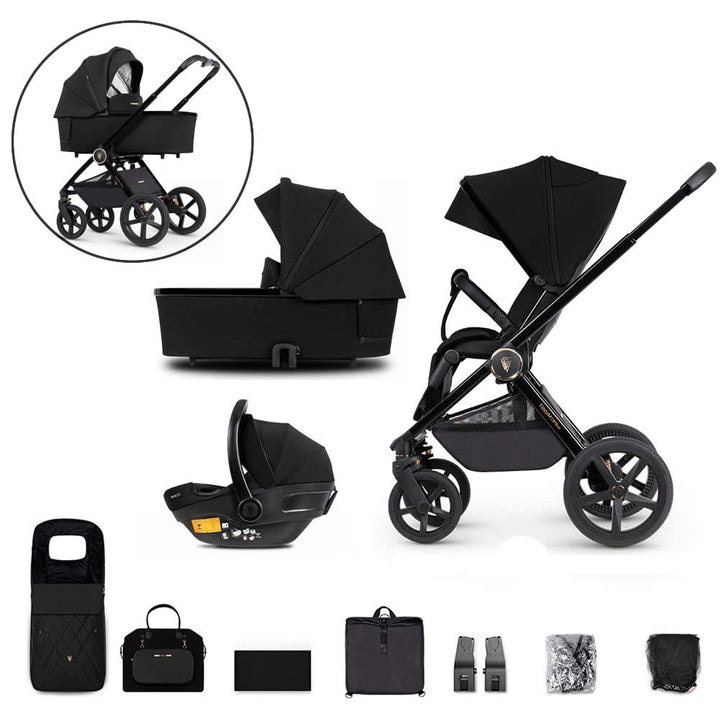 Venicci Upline 3 in 1 Travel System Bundle, All Black