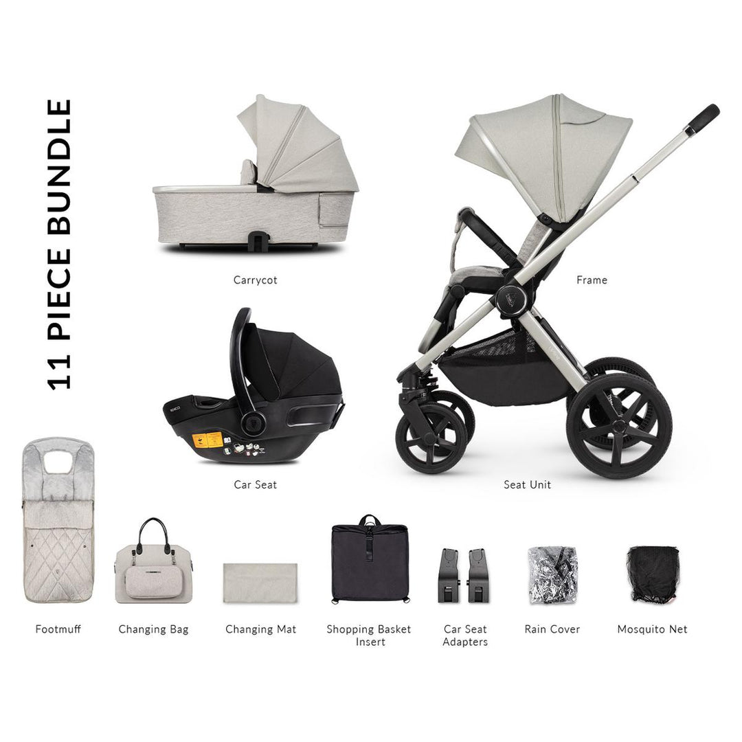 Venicci Upline 3 in 1 Travel System Bundle, Moonstone