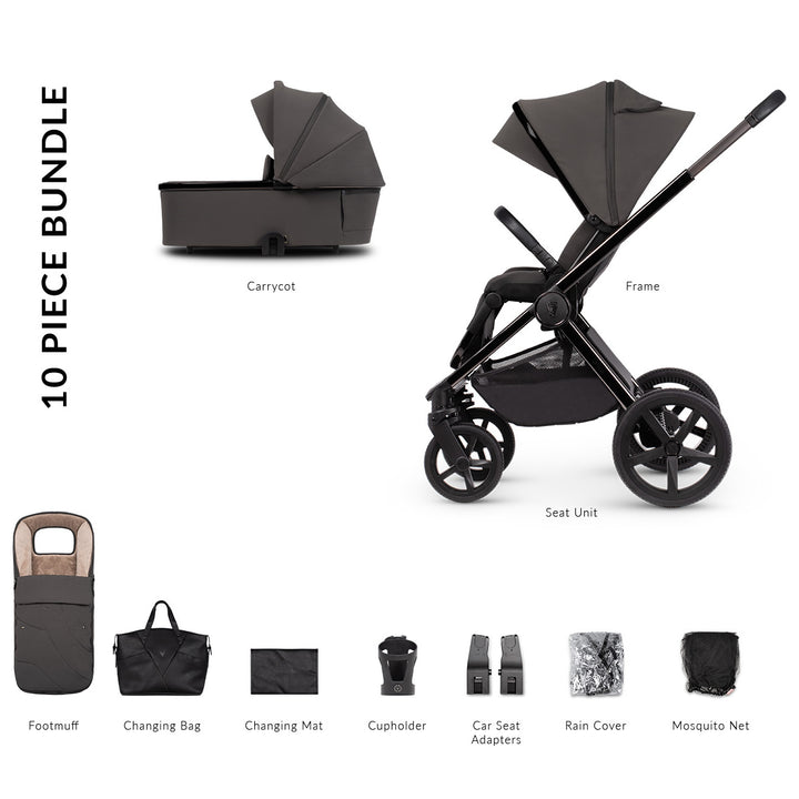 Venicci Upline SE 2 in 1 Pram - 10 Piece Bundle, Lava