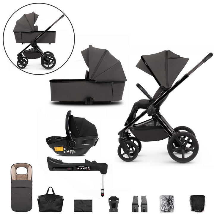 Venicci Upline SE 3 in 1 + Base - The Complete Travel System Bundle, Lava