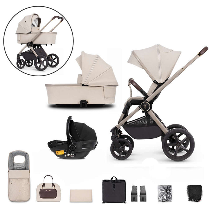 Venicci Upline 3 in 1 Travel System Bundle, Stone Beige